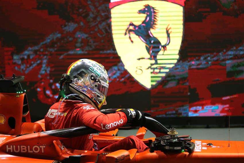 Ferrari f1 car and driver